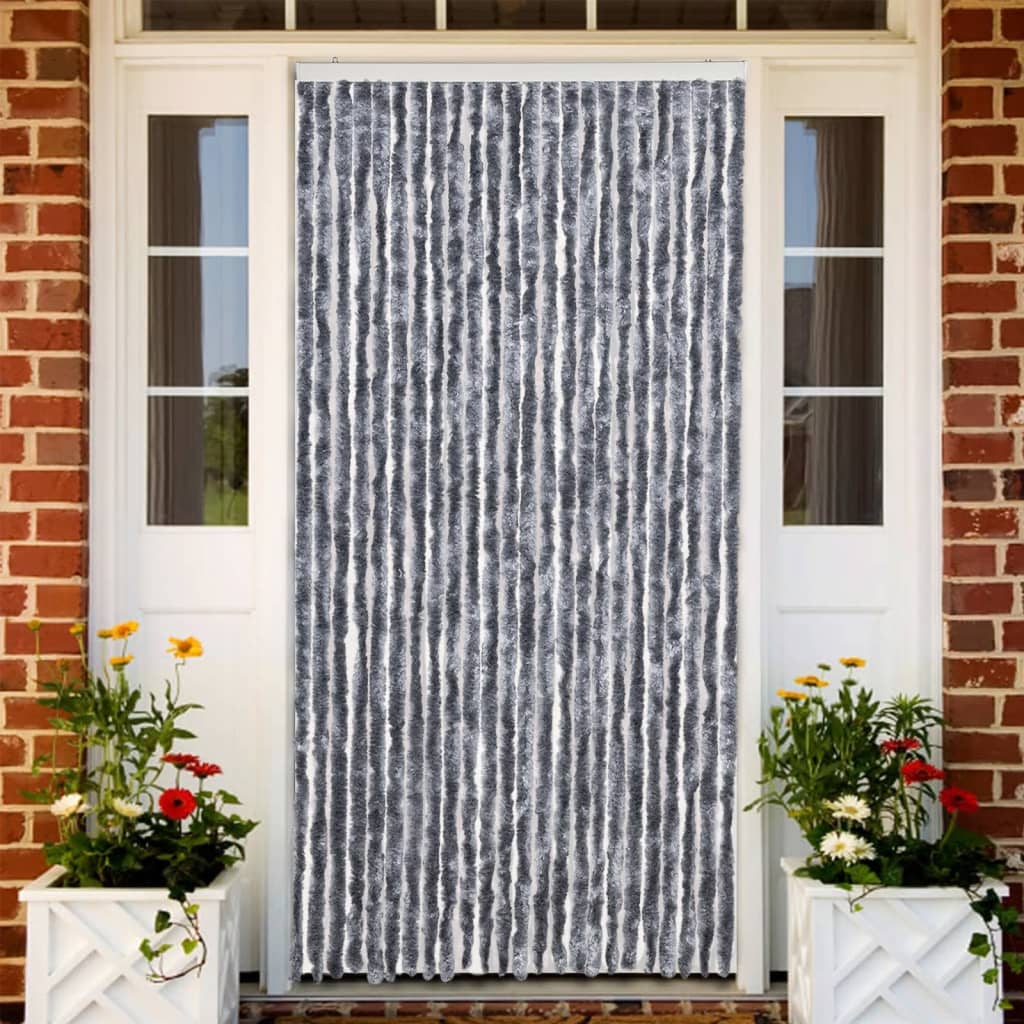 vidaXL Fly Curtain Silver 100x200 cm Chenille 1
