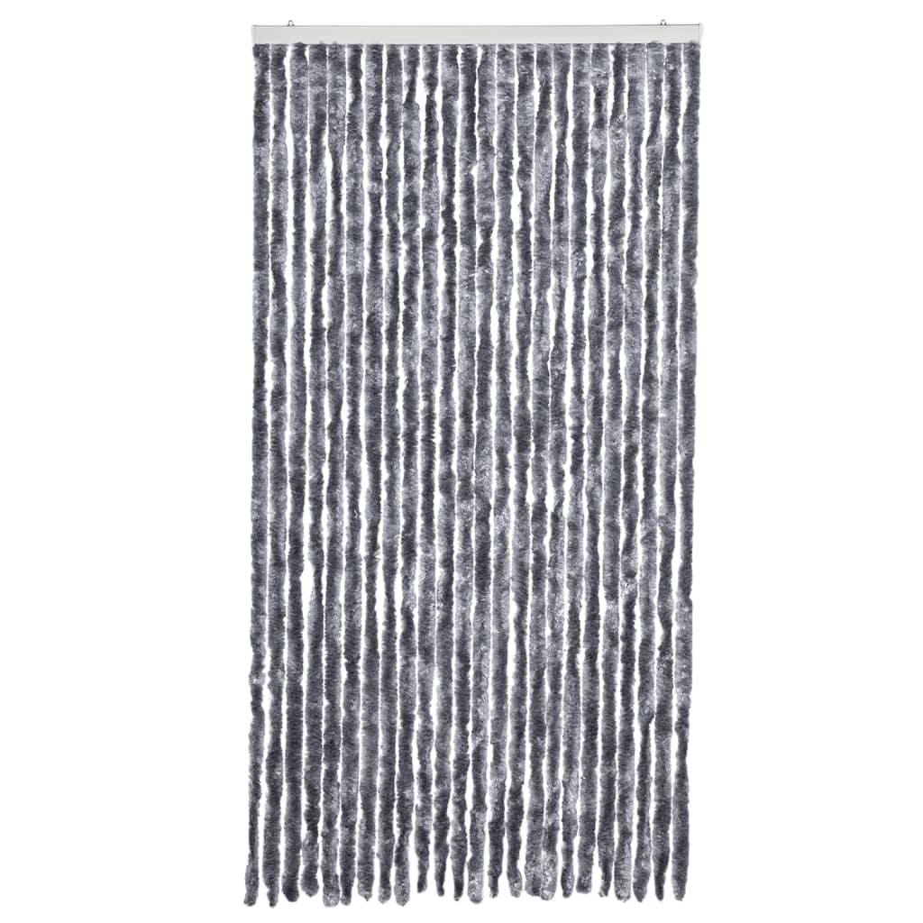 vidaXL Fly Curtain Silver 100x230 cm Chenille 3