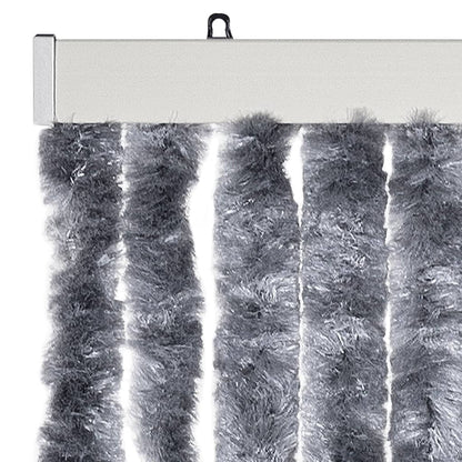 vidaXL Fly Curtain Silver 100x230 cm Chenille 4