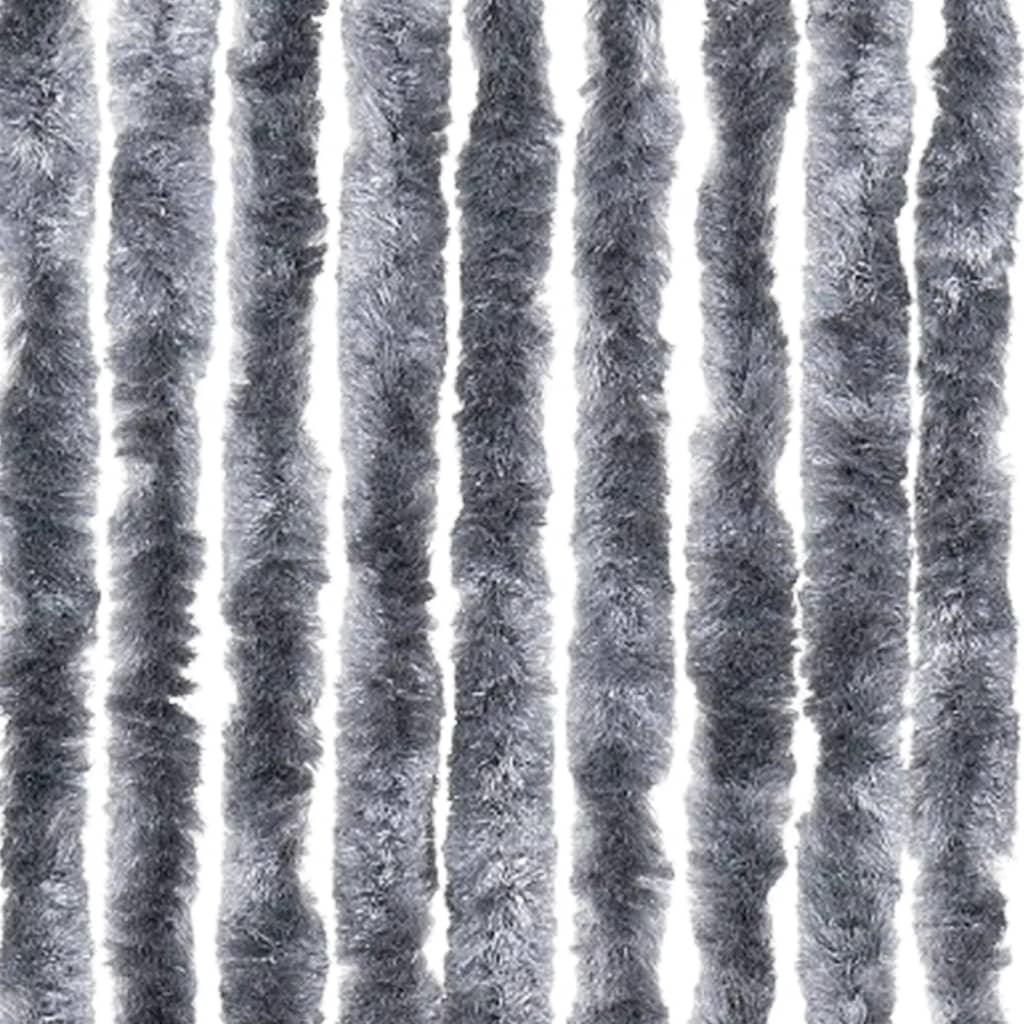 vidaXL Fly Curtain Silver 100x230 cm Chenille 5