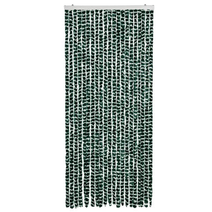 vidaXL Fly Curtain Green and White 90x200 cm Chenille 3