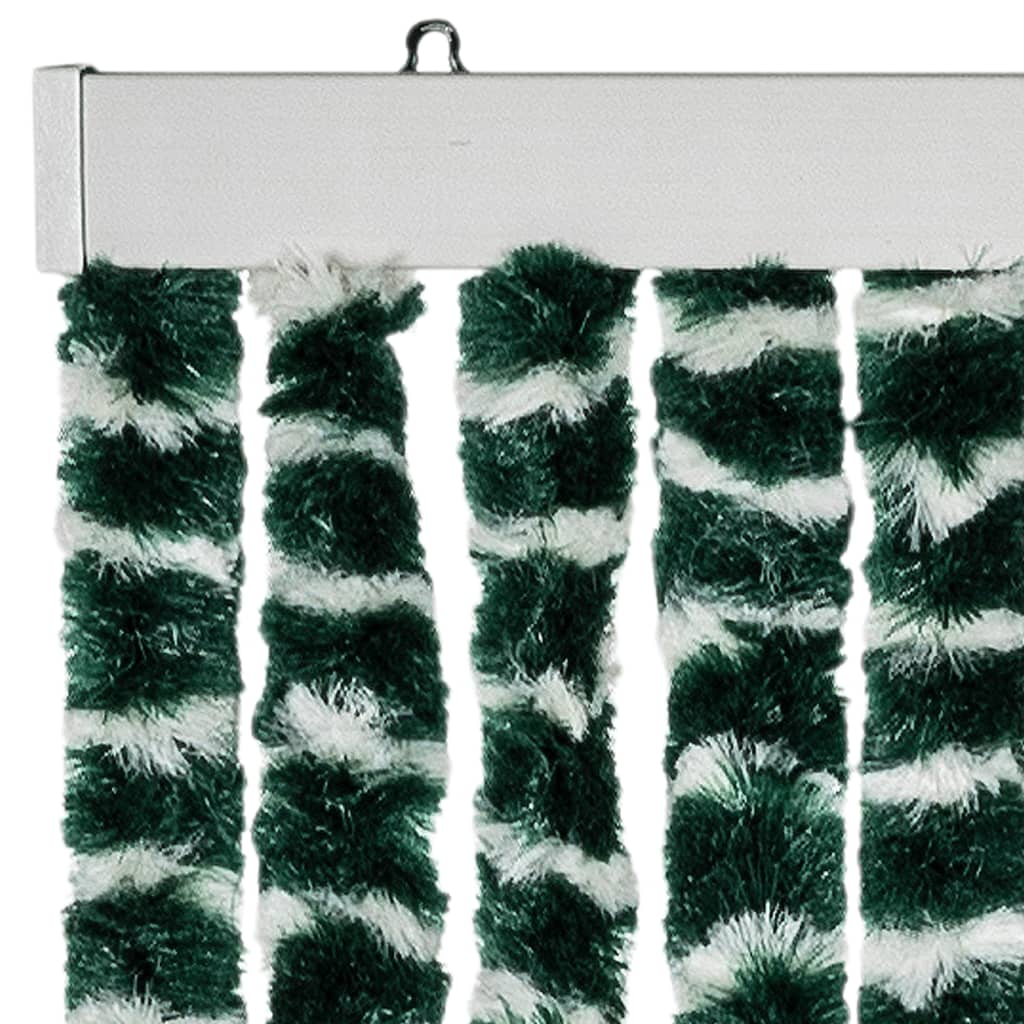 vidaXL Fly Curtain Green and White 90x200 cm Chenille 4