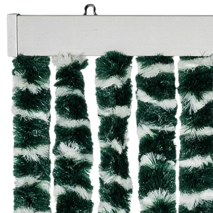 vidaXL Fly Curtain Green and White 90x200 cm Chenille 4