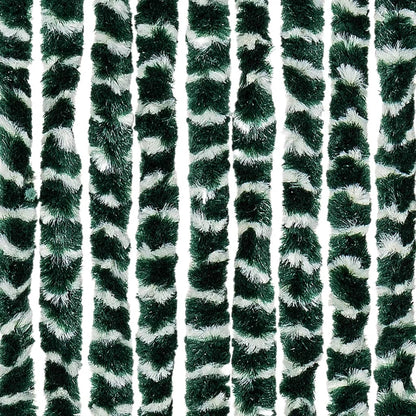vidaXL Fly Curtain Green and White 90x200 cm Chenille 5