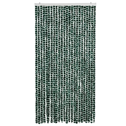 vidaXL Fly Curtain Green and White 100x230 cm Chenille 3