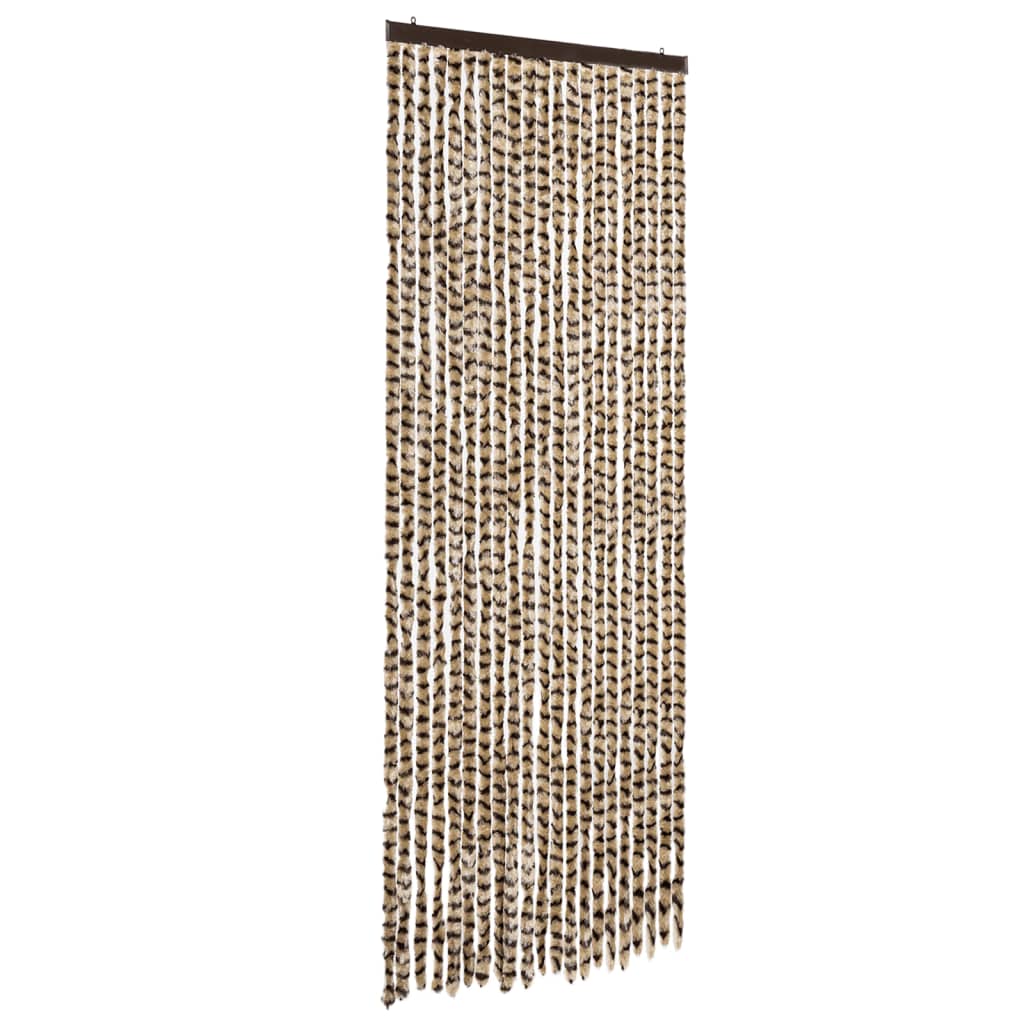 vidaXL Fly Curtain Beige and Brown 90x200 cm Chenille 2
