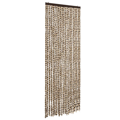 vidaXL Fly Curtain Beige and Brown 90x200 cm Chenille 2