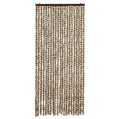 vidaXL Fly Curtain Beige and Brown 90x200 cm Chenille 3