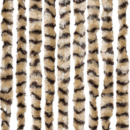 vidaXL Fly Curtain Beige and Brown 90x200 cm Chenille 5
