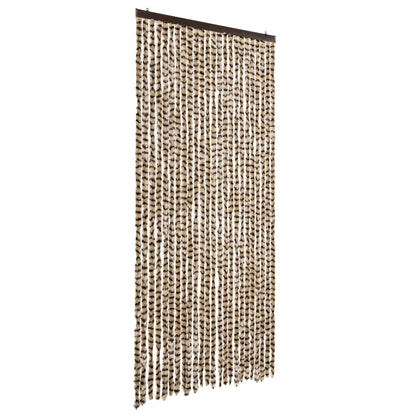 vidaXL Fly Curtain Beige and Brown 100x200 cm Chenille 2