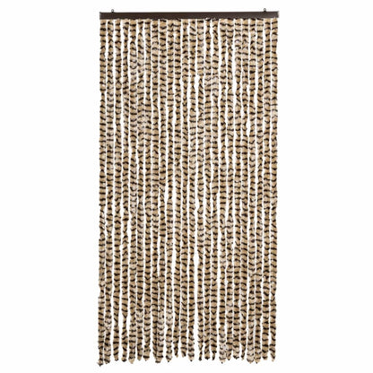 vidaXL Fly Curtain Beige and Brown 100x200 cm Chenille 3