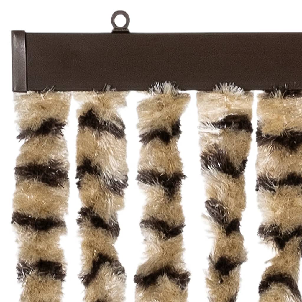 vidaXL Fly Curtain Beige and Brown 100x200 cm Chenille 4
