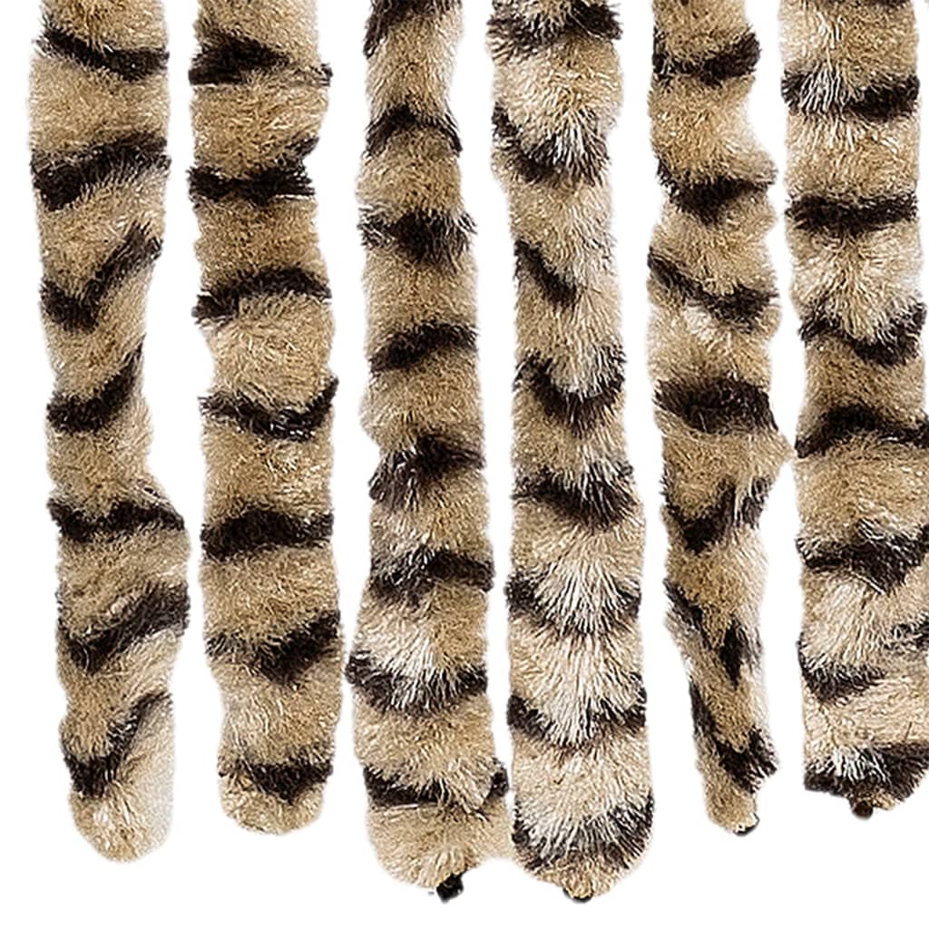 vidaXL Fly Curtain Beige and Brown 100x200 cm Chenille 6