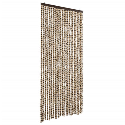 vidaXL Fly Curtain Beige and Brown 100x230 cm Chenille 2