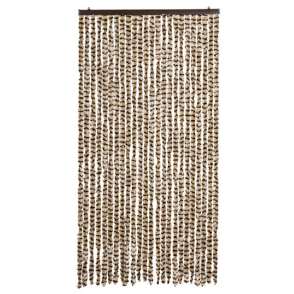 vidaXL Fly Curtain Beige and Brown 100x230 cm Chenille 3