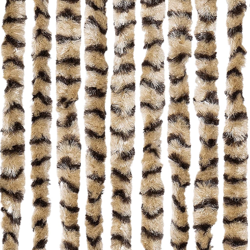 vidaXL Fly Curtain Beige and Brown 100x230 cm Chenille 5