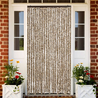 vidaXL Fly Curtain Beige and Brown 100x230 cm Chenille 1