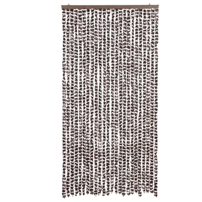 vidaXL Fly Curtain Brown and White 100x230 cm Chenille 3
