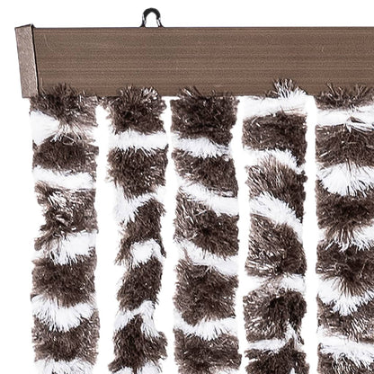 vidaXL Fly Curtain Brown and White 100x230 cm Chenille 4