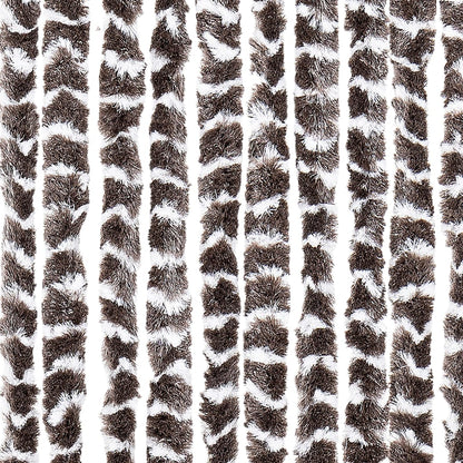 vidaXL Fly Curtain Brown and White 100x230 cm Chenille 5