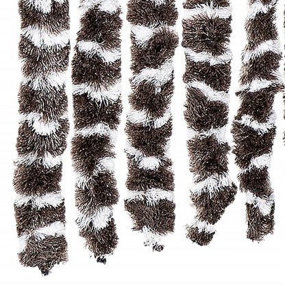 vidaXL Fly Curtain Brown and White 100x230 cm Chenille 6