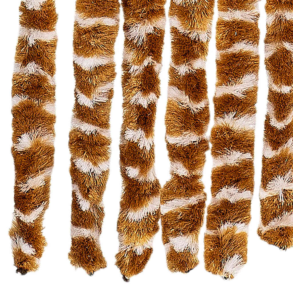 vidaXL Fly Curtain Ochre and White 90x200 cm Chenille 6