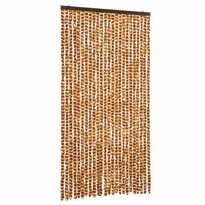 vidaXL Fly Curtain Ochre and White 100x200 cm Chenille 2