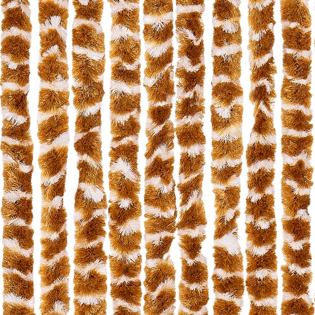 vidaXL Fly Curtain Ochre and White 100x200 cm Chenille 5