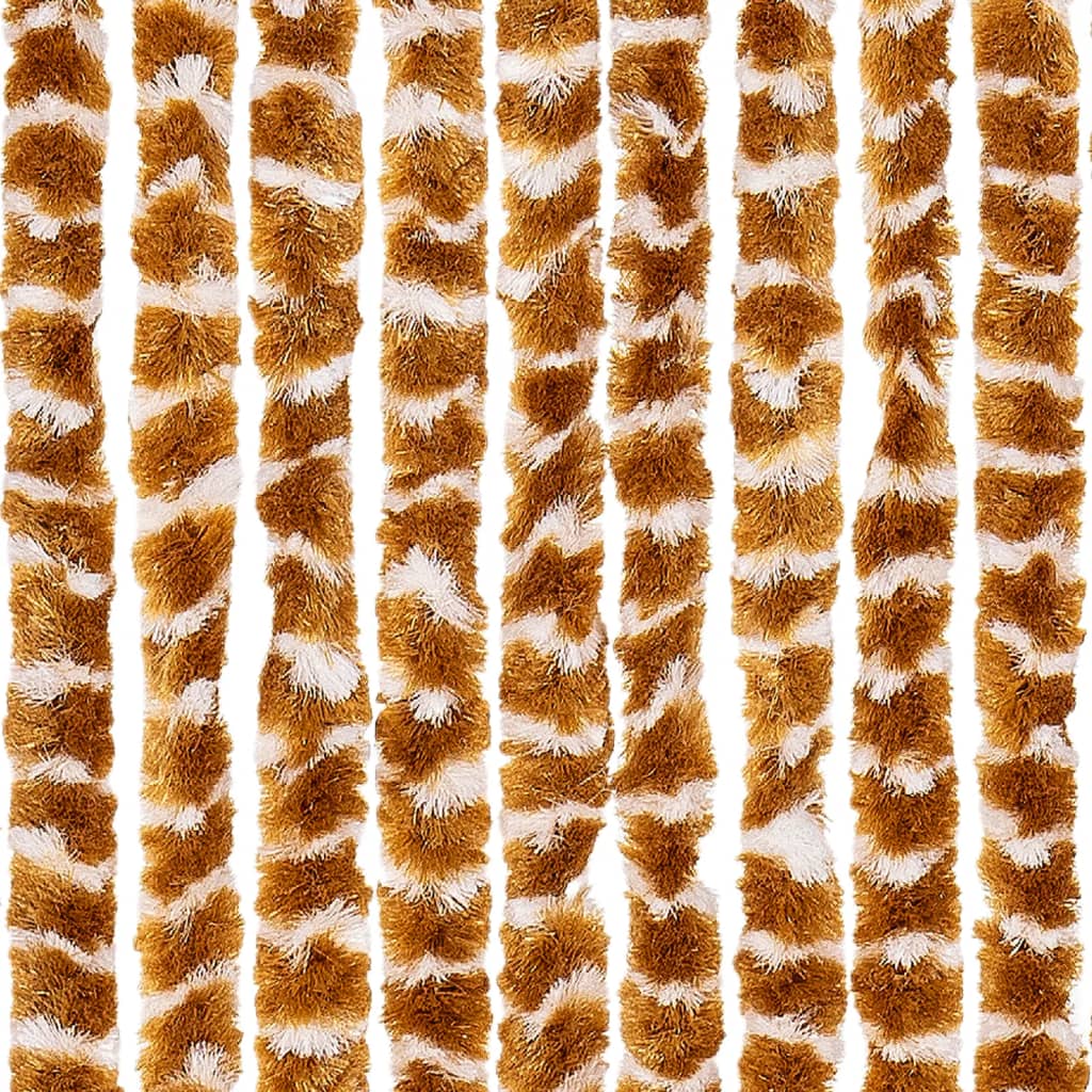 vidaXL Fly Curtain Ochre and White 100x230 cm Chenille 5