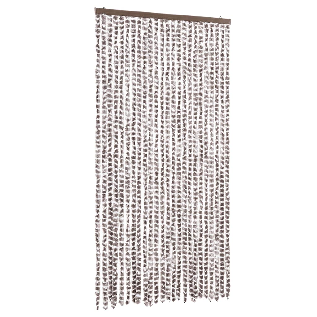 vidaXL Fly Curtain Taupe and White 100x200 cm Chenille 2