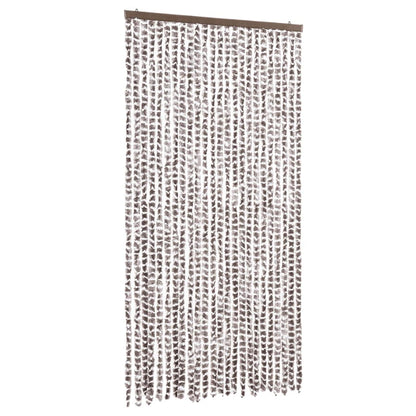 vidaXL Fly Curtain Taupe and White 100x200 cm Chenille 2