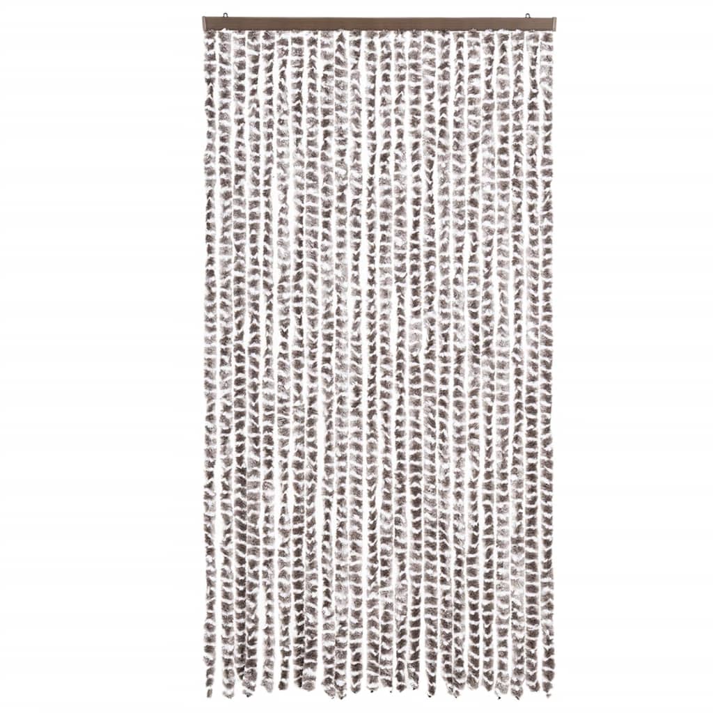 vidaXL Fly Curtain Taupe and White 100x200 cm Chenille 3
