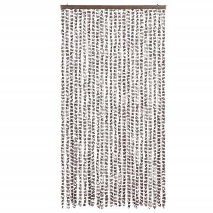 vidaXL Fly Curtain Taupe and White 100x200 cm Chenille 3