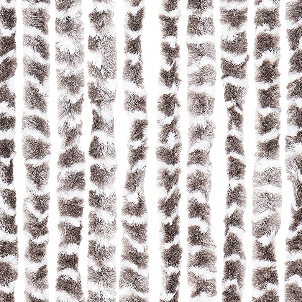 vidaXL Fly Curtain Taupe and White 100x200 cm Chenille 5