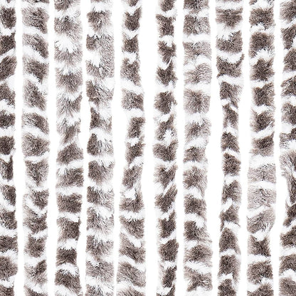 vidaXL Fly Curtain Taupe and White 100x200 cm Chenille 5