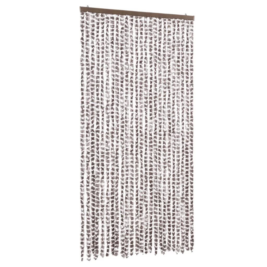 vidaXL Fly Curtain Taupe and White 100x230 cm Chenille 2