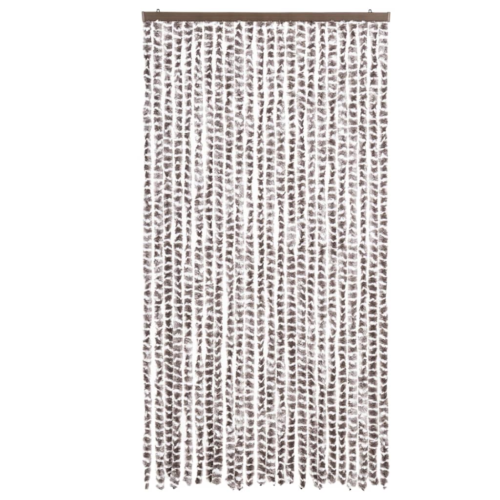 vidaXL Fly Curtain Taupe and White 100x230 cm Chenille 3