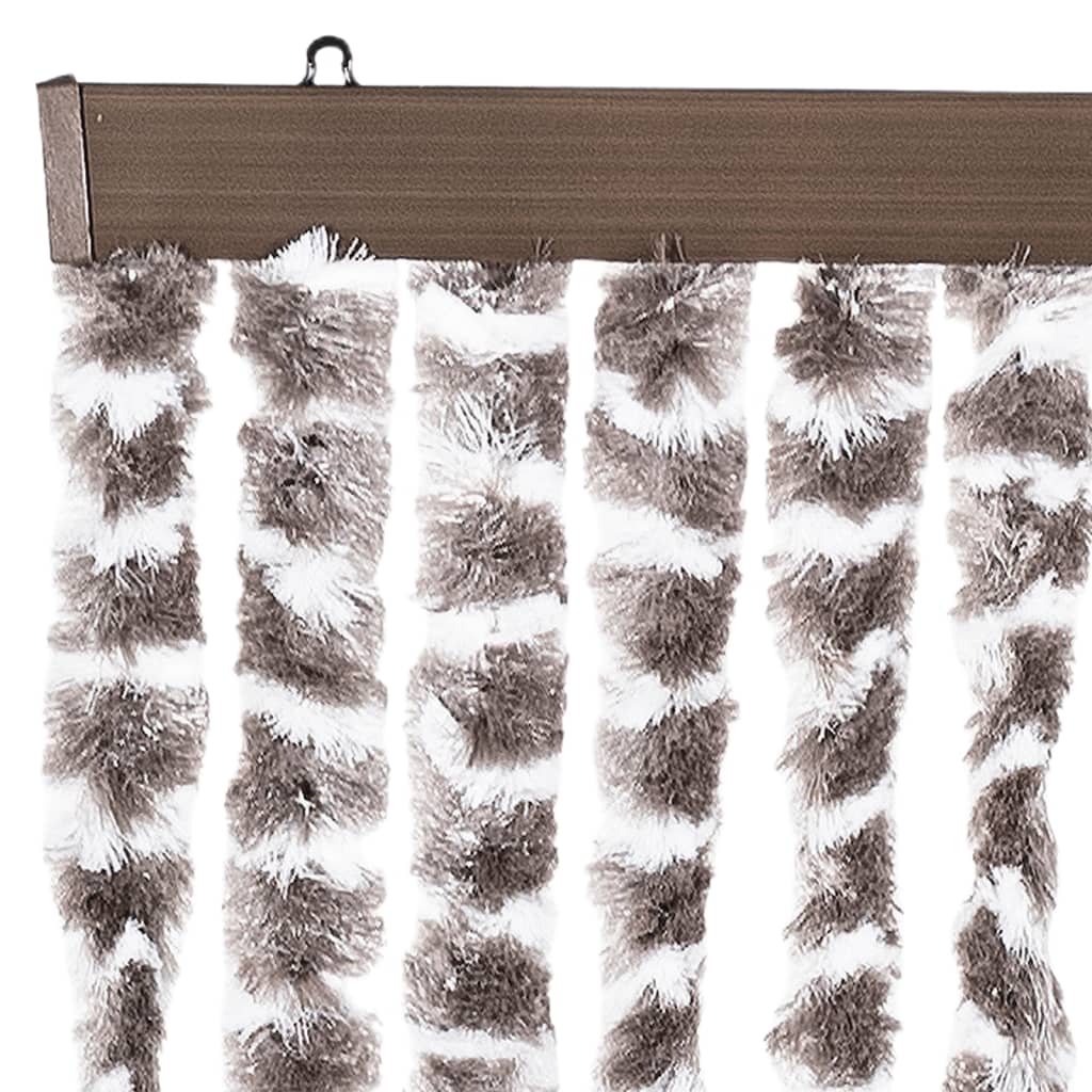 vidaXL Fly Curtain Taupe and White 100x230 cm Chenille 4