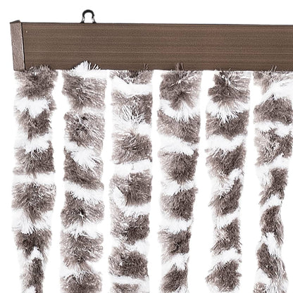 vidaXL Fly Curtain Taupe and White 100x230 cm Chenille 4