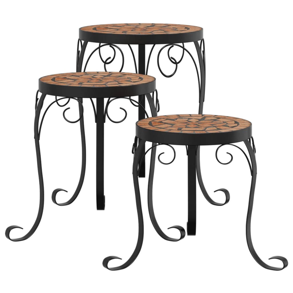 vidaXL Plant Stands 3 pcs Terracotta Ceramic 2