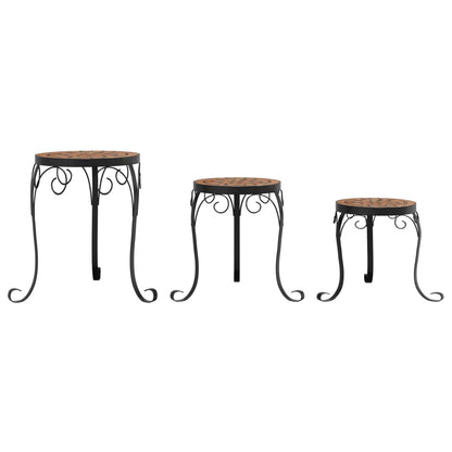 vidaXL Plant Stands 3 pcs Terracotta Ceramic 4