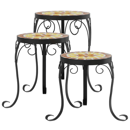 vidaXL Plant Stands 3 pcs Terracotta and White Ceramic 2