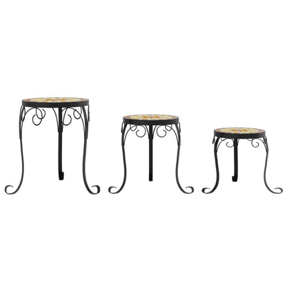 vidaXL Plant Stands 3 pcs Terracotta and White Ceramic 4