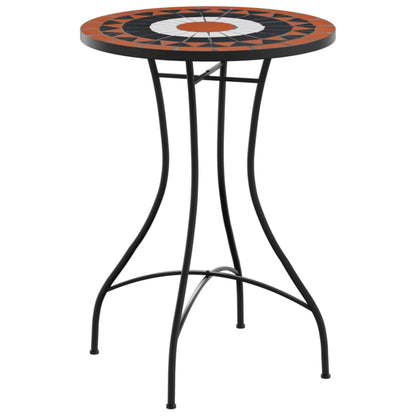 vidaXL Mosaic Bistro Table Terracotta and White Ø50x70 cm Ceramic 2