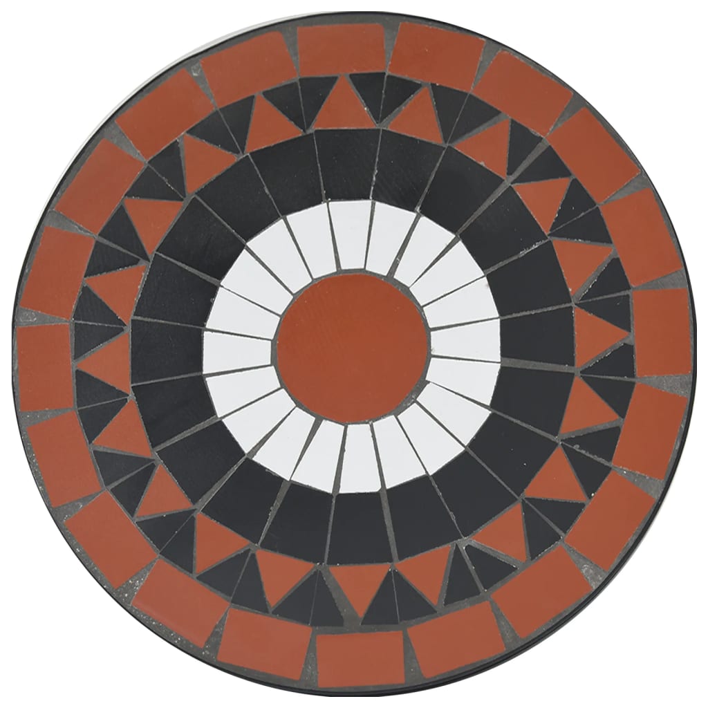 vidaXL Mosaic Bistro Table Terracotta and White Ø50x70 cm Ceramic 6