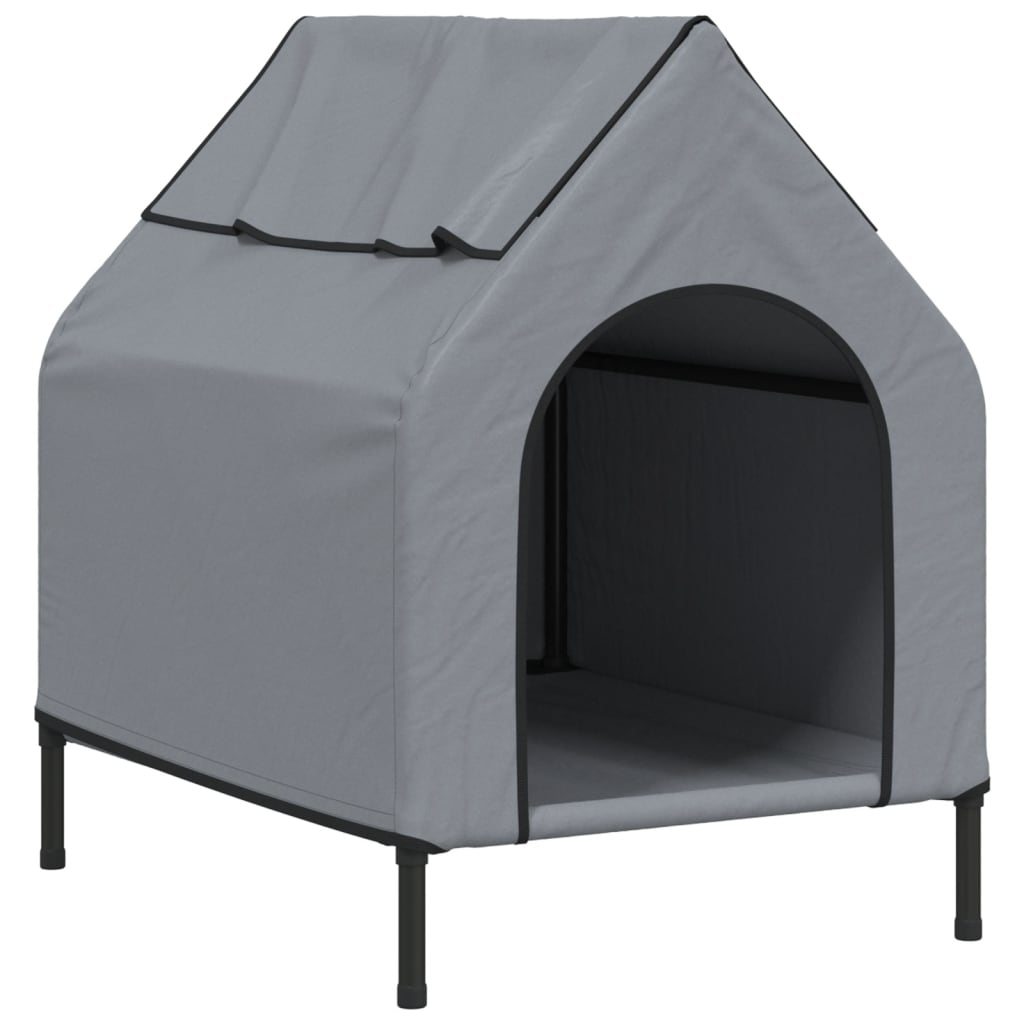 vidaXL Dog House Light Grey Oxford Fabric and Steel 2