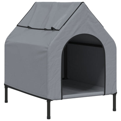 vidaXL Dog House Light Grey Oxford Fabric and Steel 2