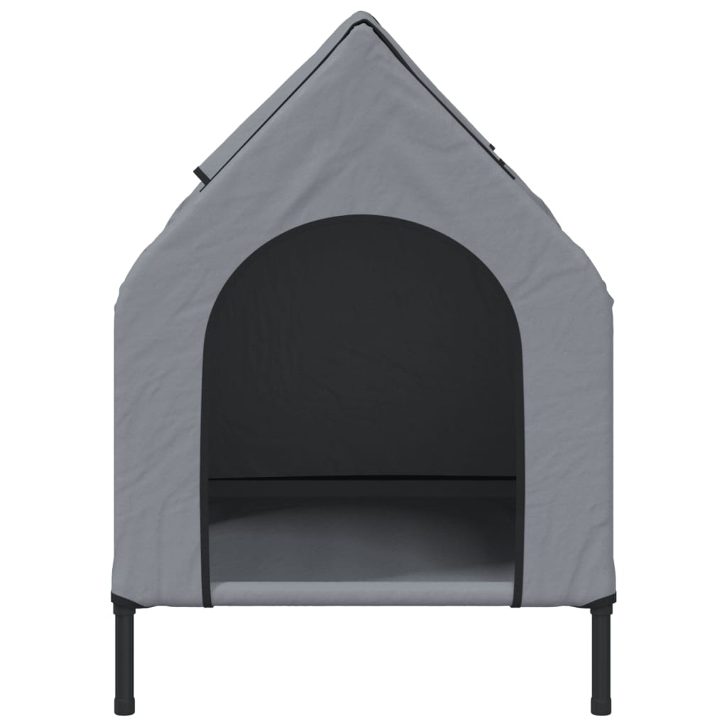 vidaXL Dog House Light Grey Oxford Fabric and Steel 4