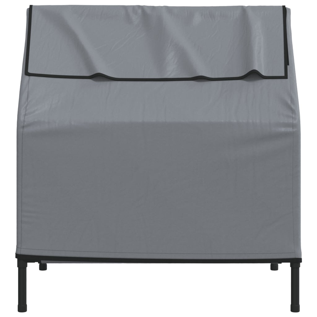 vidaXL Dog House Light Grey Oxford Fabric and Steel 5