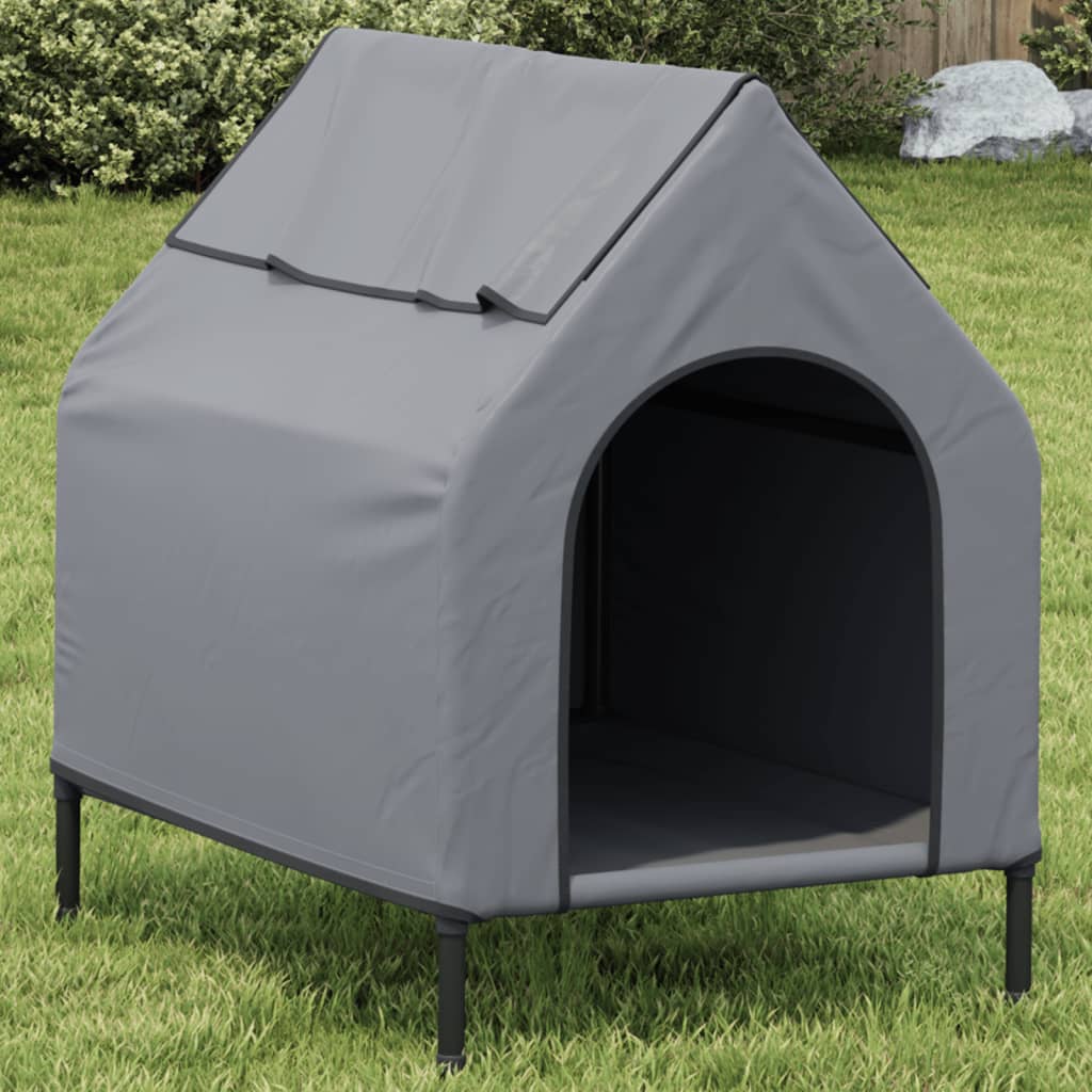 vidaXL Dog House Light Grey Oxford Fabric and Steel 1